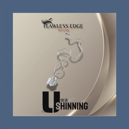 ShinningU- European American high-end fashion simple copper plating white gold lava irregular muscle pendant
