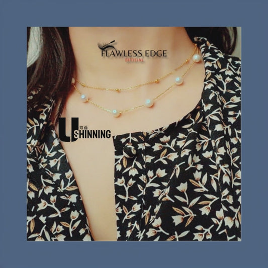 Handmade Full Star Pearl Necklace Double Layered Wear INS Style Light Luxury Natural Freshwater Pearl