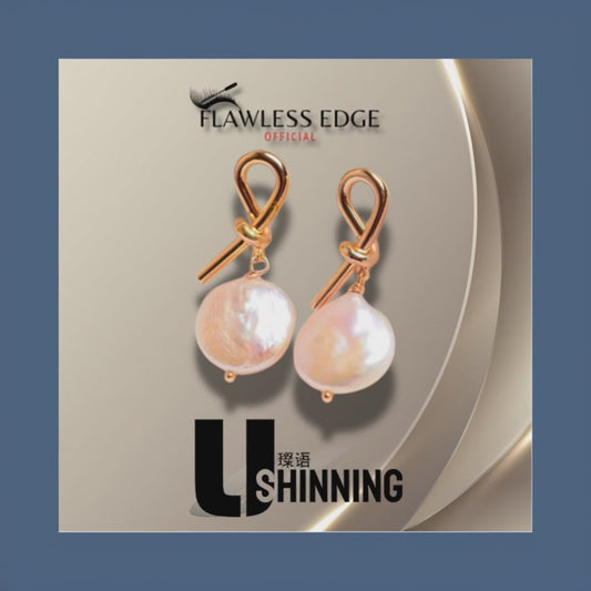 ShinningU- Button Baroque Pearl Earrings Natural Freshwater Pearl High Sense Miniature Design INS